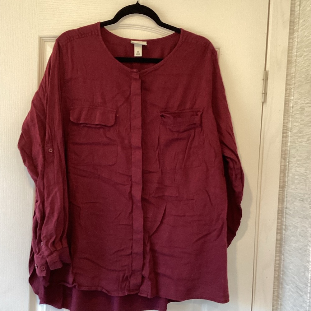 Ava & Viv Deep Red Top size 3XL EUC